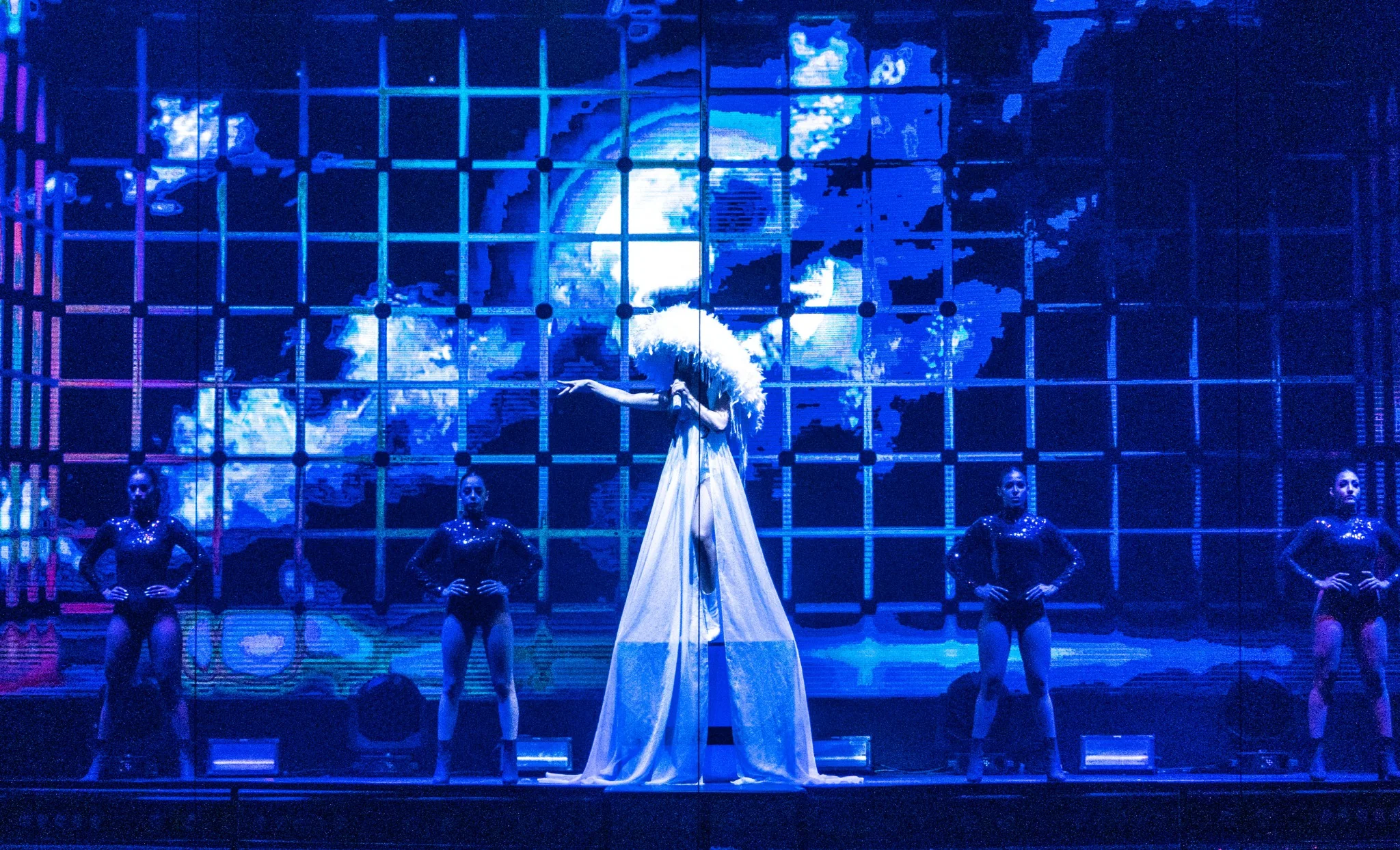 Dramatic female stage performance at Coco Bongo Punta Cana