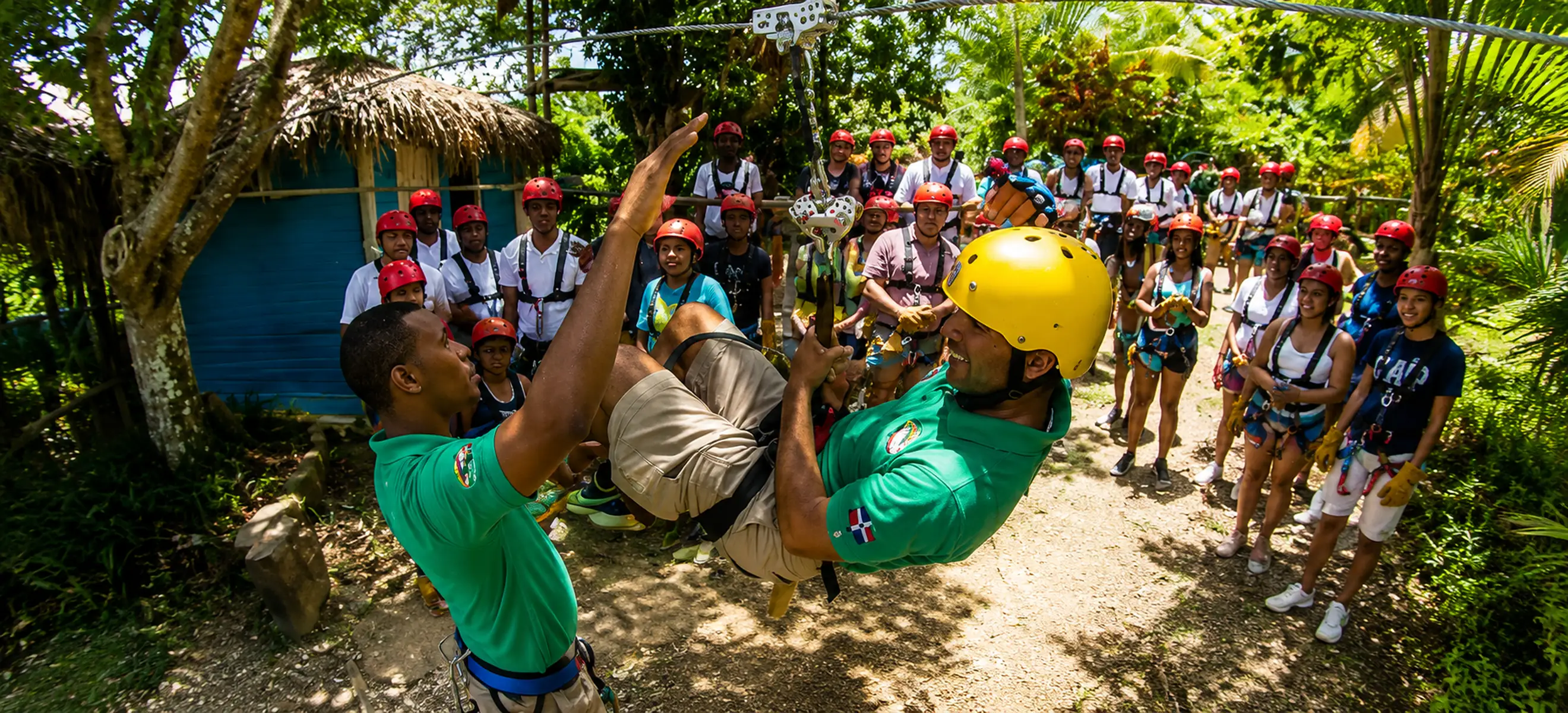 Zipline safety briefing at Monkeyland Punta Cana